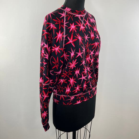 TANYA TAYLOR Emily Pullover in Pow Printed Ponte Black Red Stars Sweater Top S - Picture 3 of 7